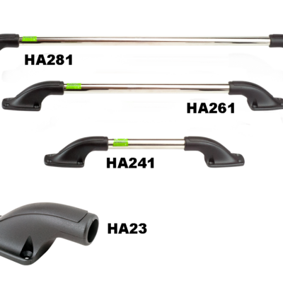 Handrail, Stainless Steel, Nylon Mounts