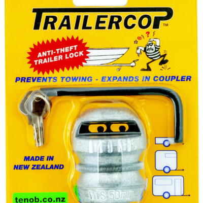 Lock, trailer coupling. "Trailer Cop"