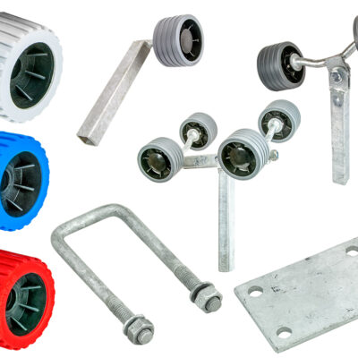 Trailer Wobble Rollers & Brackets. RUBBERMARK & EASTERNER