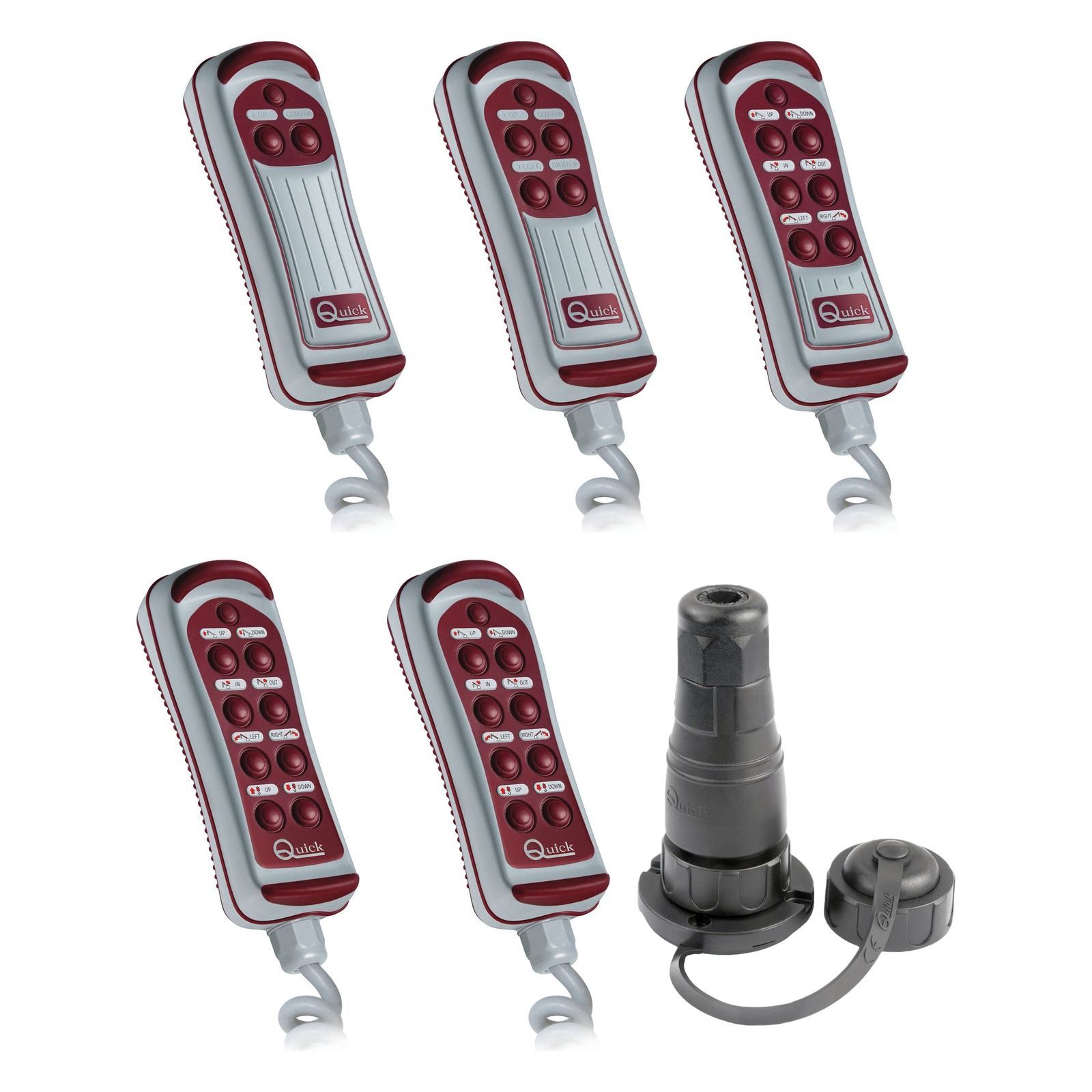 Quick HRC corded handheld windlass remotes and plug and base socket